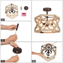 Hot Sale LNC White French Country Drum Flush Mount Light