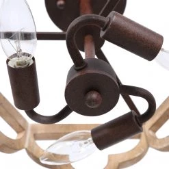 Hot Sale LNC White French Country Drum Flush Mount Light