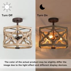 Hot Sale LNC White French Country Drum Flush Mount Light