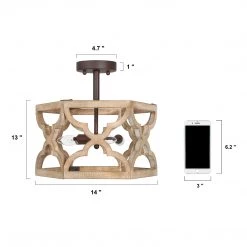 Hot Sale LNC White French Country Drum Flush Mount Light