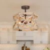 Hot Sale LNC White French Country Drum Flush Mount Light