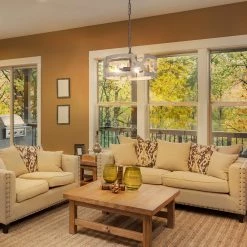 Google LNC White Rustic Farmhouse Drum Chandelier-3 Lights