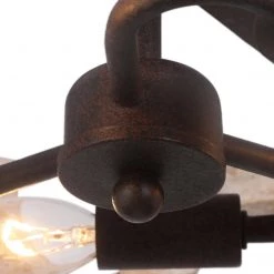 LNC White Rustic Farmhouse Drum Semi-flush Mount Light