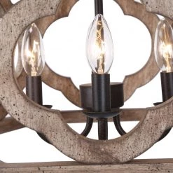 Hot Sale LNC Grey-wash Farmhouse Drum Chandelier-4 Lights