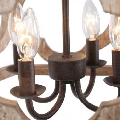 Hot Sale LNC Grey-wash Farmhouse Drum Chandelier-4 Lights