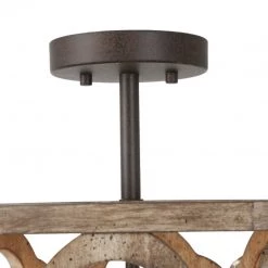 Hot Sale LNC Grey-wash Rustic French Country Semi Flush Mount