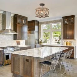 Hot Sale LNC Grey-wash Rustic French Country Semi Flush Mount