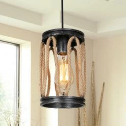 LNC Industrial Farmhouse Rope Mini Pendant Hot Sale