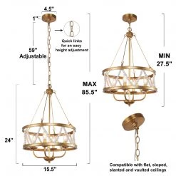 Hot Sale LNC Modern Rose Gold Bohemian Chandelier