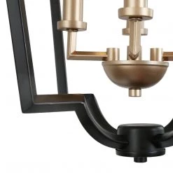 Uolfin Hot Sale LNC Black And Gold Modern Geometric Chandelier-4 Lights