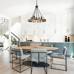 LNC Modern Farmhouse Round Chandelier-5 Lights 12 LNC Modern Farmhouse Round Chandelier-5 Lights