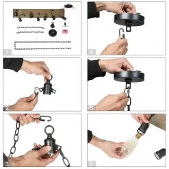 Lighting LNC Modern Farmhouse Wide Chandelier