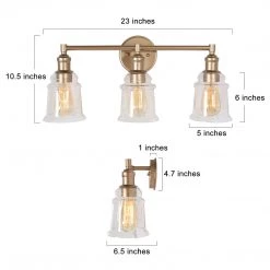Modern LNC Rose Gold Clear Glass Vanity Light