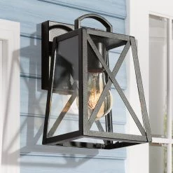 LNC Black Modern Outdoor Geometric Wall Sconce