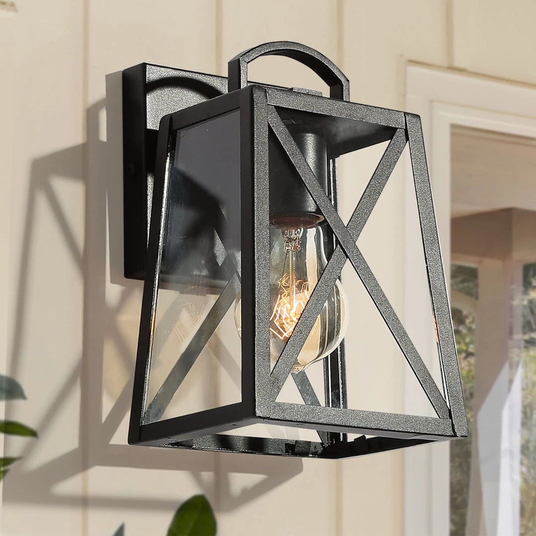 LNC Black Modern Outdoor Geometric Wall Sconce Outdoor Lights 3 LNC Black Modern Outdoor Geometric Wall Sconce Outdoor Lights