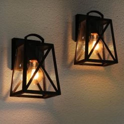 LNC Black Modern Outdoor Geometric Wall Sconce
