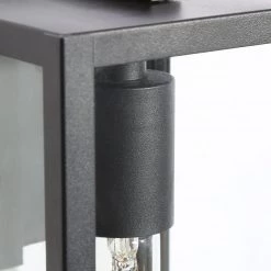 Outdoor Lights LNC Black Exterior Clear Glass Wall Light