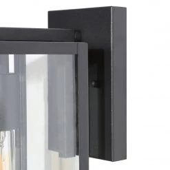 Outdoor Lights LNC Black Exterior Clear Glass Wall Light