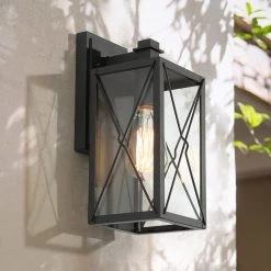 LNC Black Geometric Wire Single Vanity Light