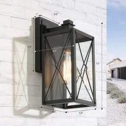 LNC Black Geometric Wire Single Vanity Light