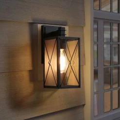 LNC Black Geometric Wire Single Vanity Light