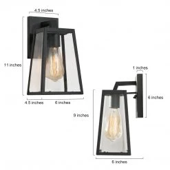 LNC Black Modern Trumpet Vanity Light