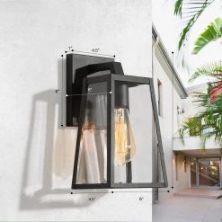 LNC Black Modern Trumpet Vanity Light