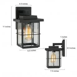 LNC Black Modern Classic Frame Outdoor Sconce