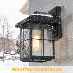 LNC Black Modern Classic Frame Outdoor Sconce