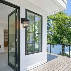 LNC Black Modern Classic Frame Outdoor Sconce