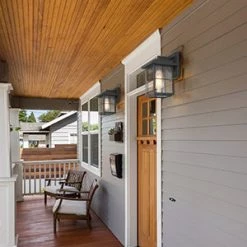 LNC Black Modern Classic Frame Outdoor Sconce