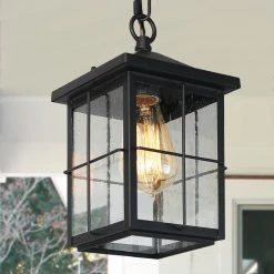 LNC Black Modern Classic Frame Pendant Light