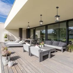 LNC Black Modern Classic Frame Pendant Light