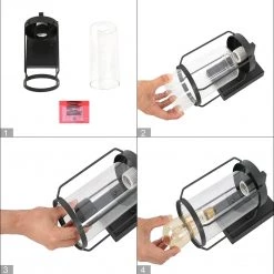 Uolfin LNC Black Modern Exterior Clear Glass Wall Light-Clearance