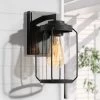 Uolfin LNC Black Modern Exterior Clear Glass Wall Light-Clearance