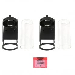 Uolfin Lighting LNC Black Modern Exterior Clear Glass Wall Light - 2 Pack