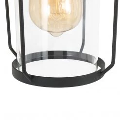 Uolfin Lighting LNC Black Modern Exterior Clear Glass Wall Light - 2 Pack