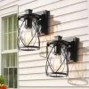 Uolfin Lighting LNC Black Modern Outdoor Cage Vanity Light
