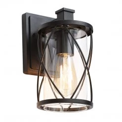 Uolfin Lighting LNC Black Modern Outdoor Cage Vanity Light
