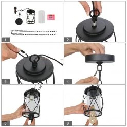 Uolfin LNC Black Modern Classic Outdoor Hanging Pendant Lighting