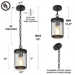 Uolfin LNC Black Modern Outdoor Hanging Pendant Light Hot Sale