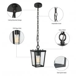 LNC Black Classic Outdoor Hanging Light-Clearance Outdoor Hanging Lights