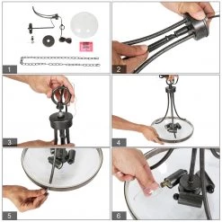 Chandeliers LNC Modern Half-bowl Pendant-3 Lights