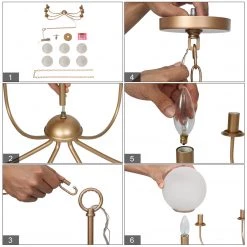 LNC Modern Classic Chandelier-6 Lights Chandeliers