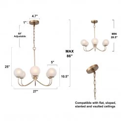 LNC Modern Classic Chandelier-6 Lights Chandeliers