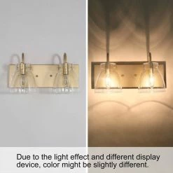 Modern LNC Gold Clear Glass Vanity Light-2 Light Hot Sale
