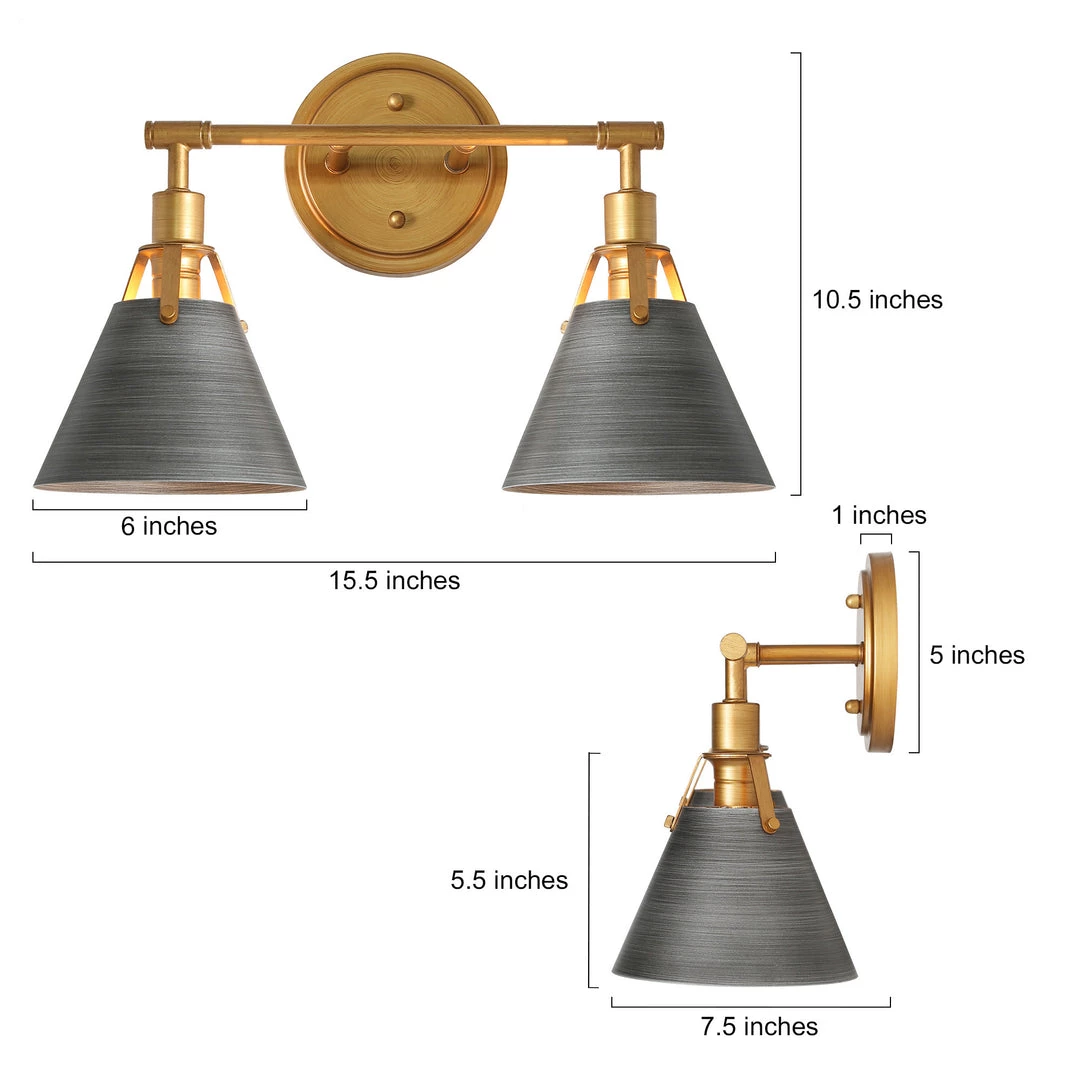 Modern Hot Sale LNC Industrial Bell Vanity - 2 Lights 7 Modern Hot Sale LNC Industrial Bell Vanity - 2 Lights