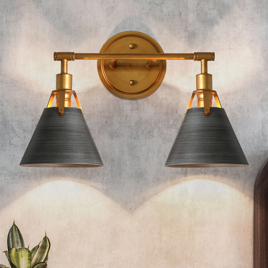 Modern Hot Sale LNC Industrial Bell Vanity - 2 Lights 3 Modern Hot Sale LNC Industrial Bell Vanity - 2 Lights