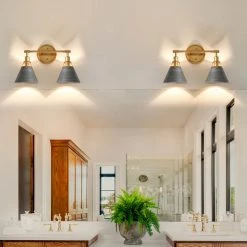 Modern Hot Sale LNC Industrial Bell Vanity - 2 Lights 14 Modern Hot Sale LNC Industrial Bell Vanity - 2 Lights