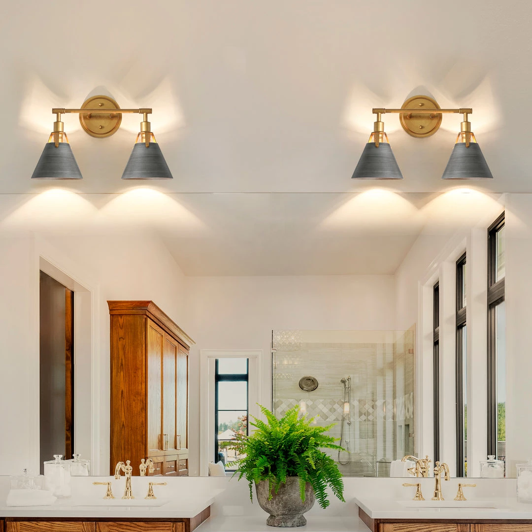 Modern Hot Sale LNC Industrial Bell Vanity - 2 Lights 6 Modern Hot Sale LNC Industrial Bell Vanity - 2 Lights